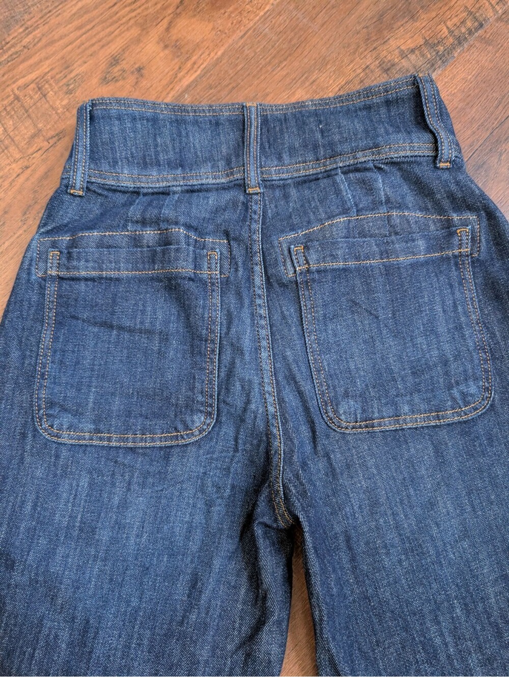 70s Vintage Vibes Pilcro High Rise Wide Leg Flare Jeans Dark Wash Sz 25 - Picture 6 of 8